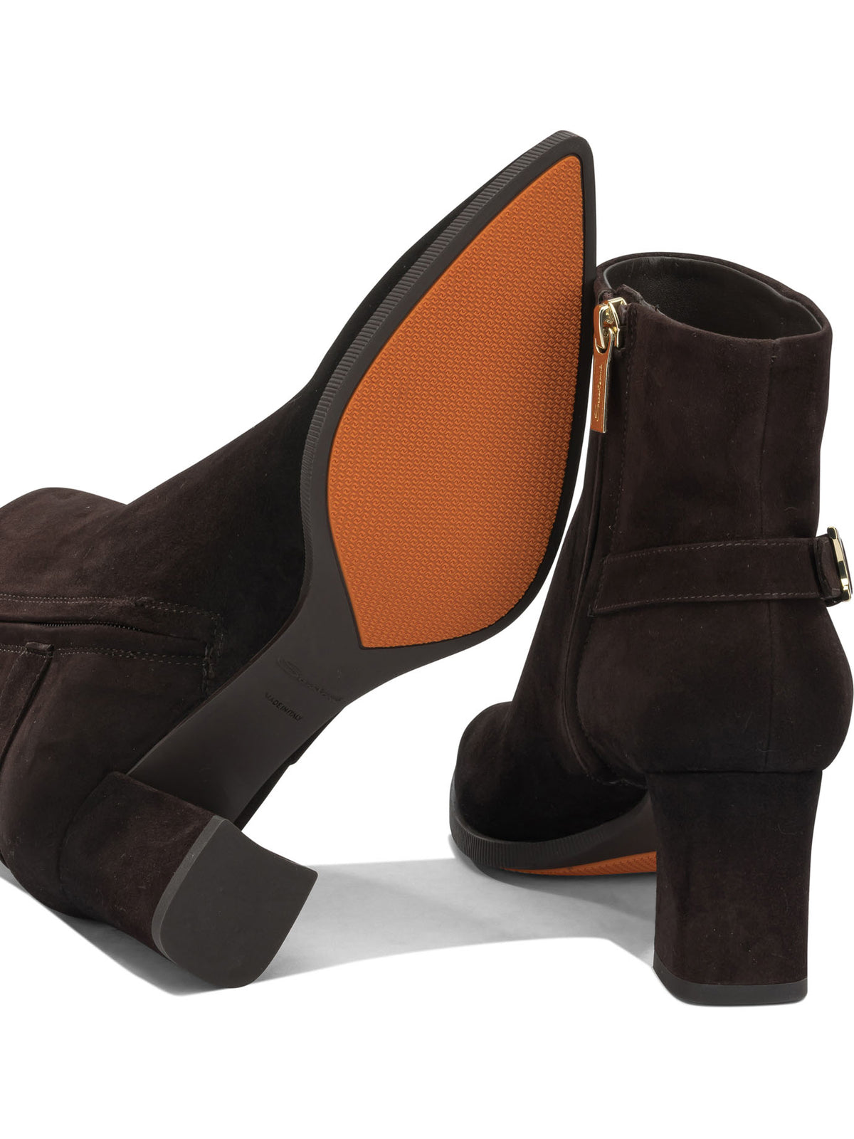 Santoni "Elly 65" zippered ankle boots - Brown