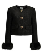 Self-Portrait Bouclé blazer - Black