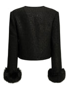 Self-Portrait Bouclé blazer - Black