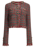 Self-Portrait Cotton-Blend Blazer - Red