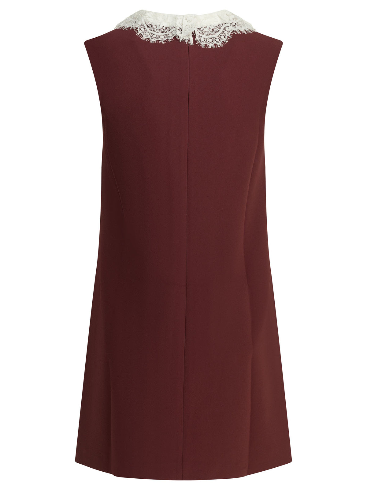 Self-Portrait Short dress with lace detail - Burgundy