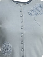 Self-Portrait Embroidered cardigan - Light Blue