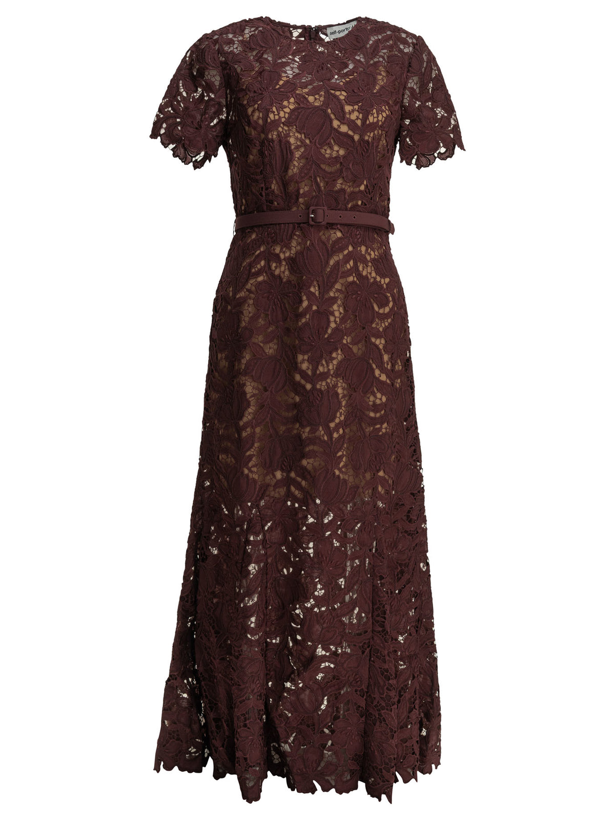 Self-Portrait Lace midi dress - Burgundy