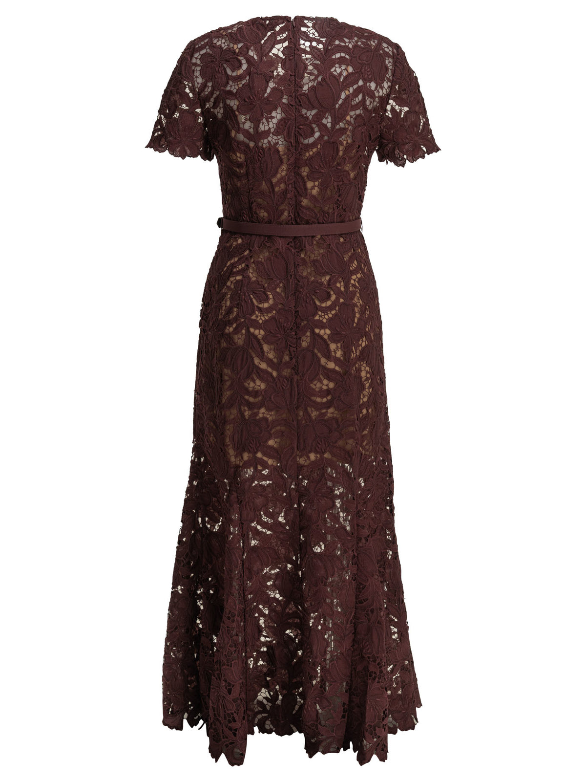 Self-Portrait Lace midi dress - Burgundy