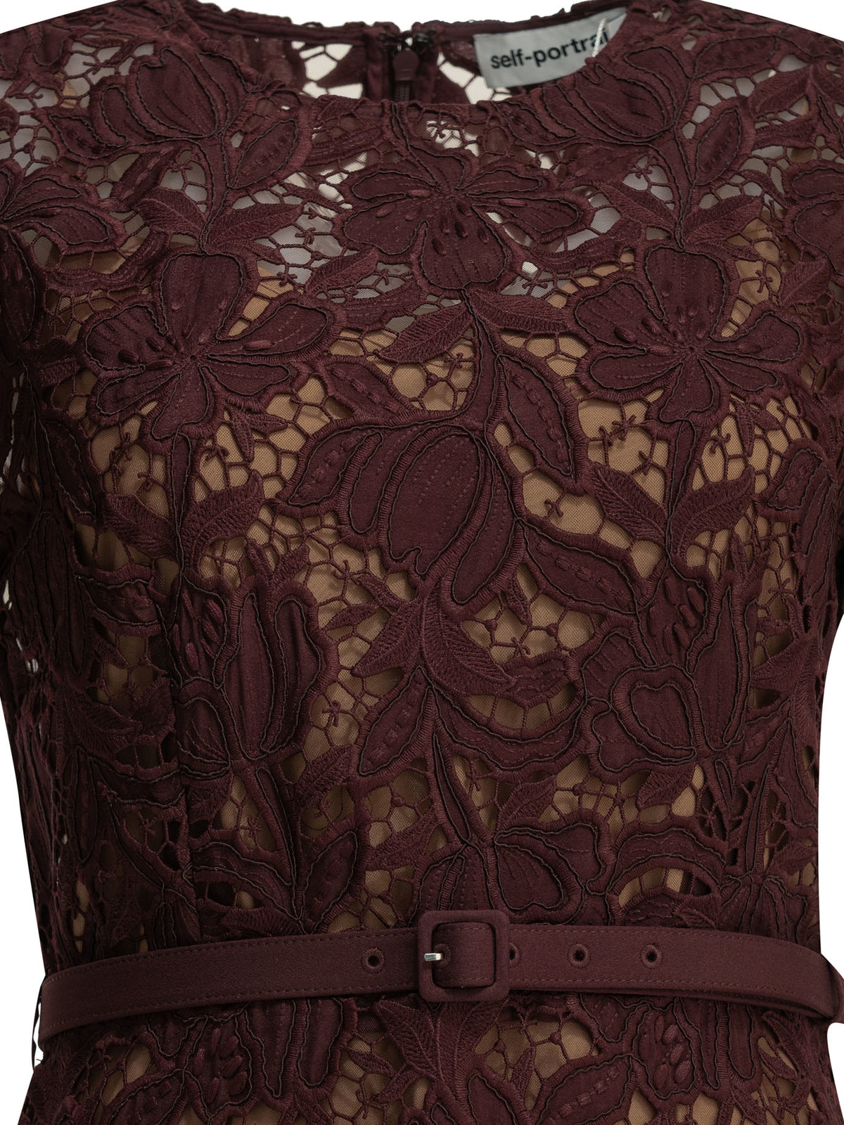 Self-Portrait Lace midi dress - Burgundy