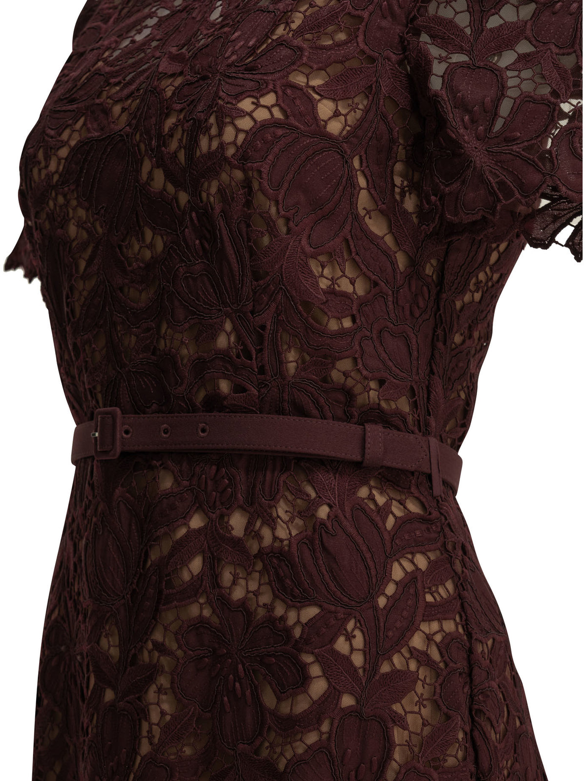 Self-Portrait Lace midi dress - Burgundy