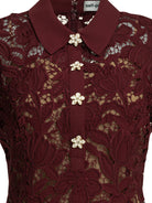 Self-Portrait Short lace dress - Burgundy