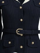 Self-Portrait Woven knit cardigan - Blue