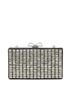 Self-Portrait Crystal Clutch Bag - Silver