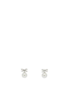 Self-Portrait Earrings with pearl and crystals - Silver