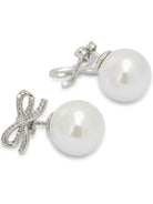 Self-Portrait Earrings with pearl and crystals - Silver