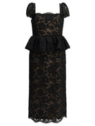 Self-Portrait Midi-length sheath dress with ruffles - Black