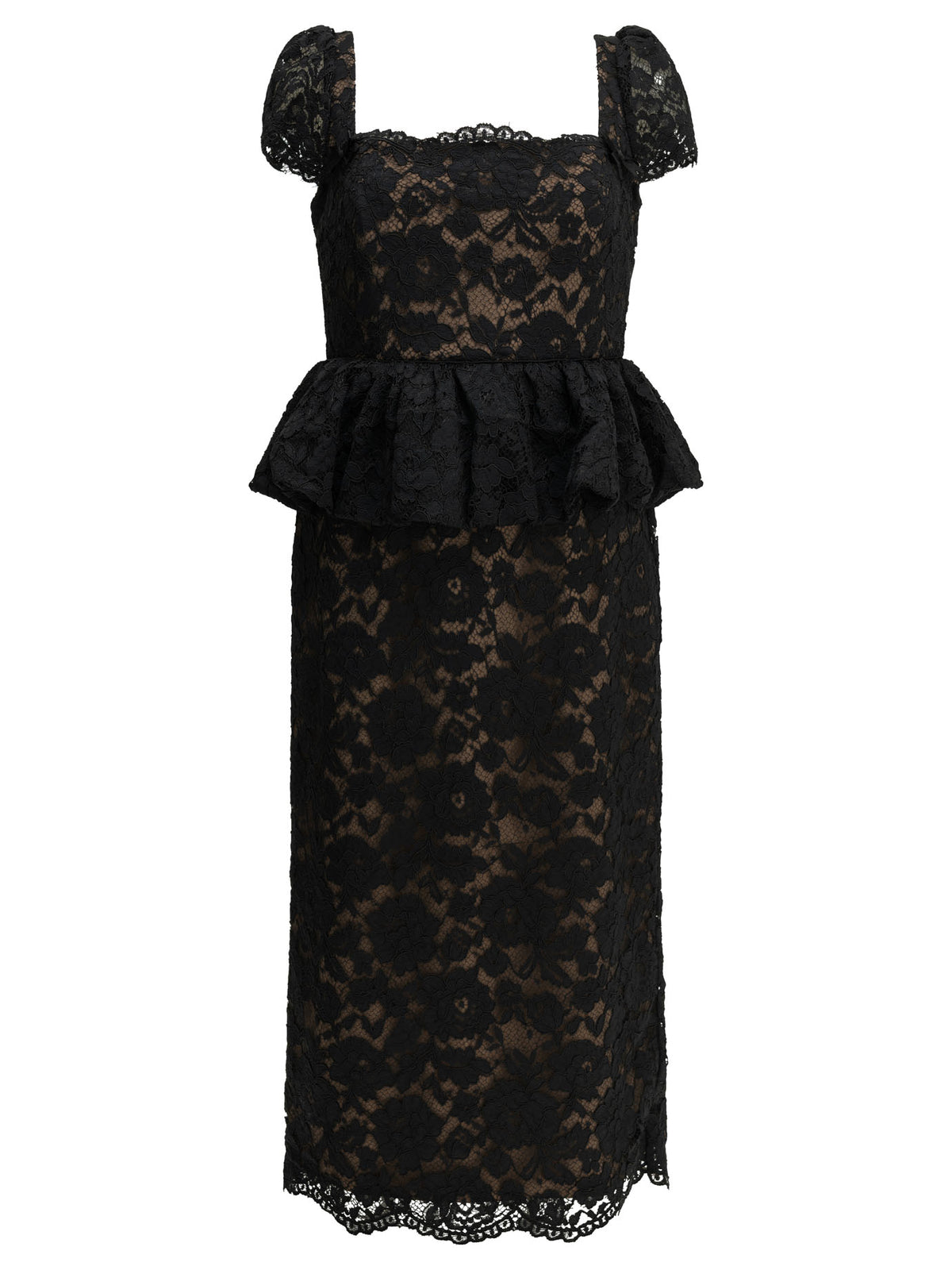 Self-Portrait Midi-length sheath dress with ruffles - Black