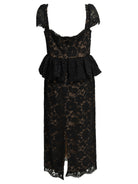 Self-Portrait Midi-length sheath dress with ruffles - Black