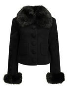 Self-Portrait Short wool coat - Black