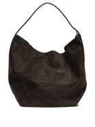 Toteme Medium-sized suede shoulder bag - Brown