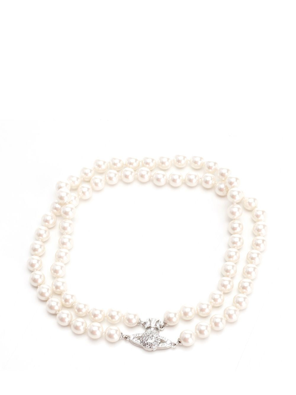 Vivienne Westwood "Graziella" Double Choker Necklace - White