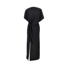 Rotate Slit long dress with rose detail