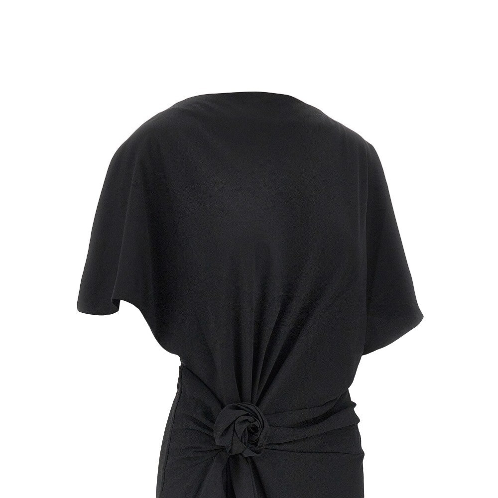 Rotate Slit long dress with rose detail