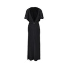 Rotate Slit long dress with rose detail