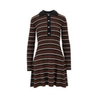 Ganni Knitted short dress with striped motif