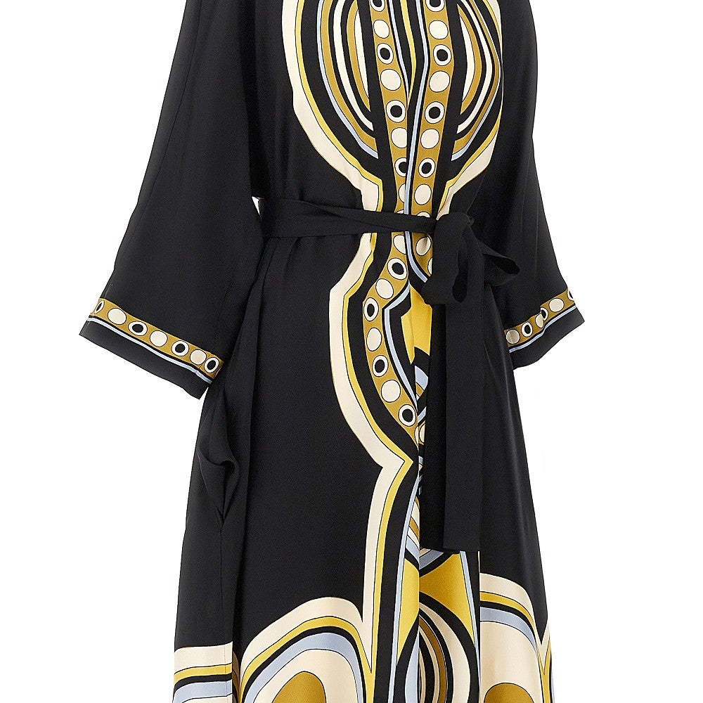 La Double J Printed silk 'Muumuu' long dress