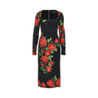 Dolce & Gabbana Roses print charmeuse midi dress