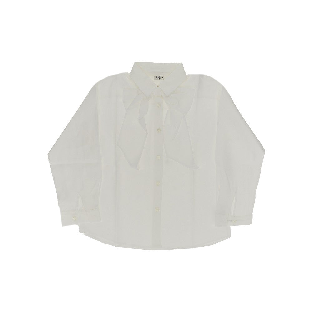Il Gufo Twill shirt with bow