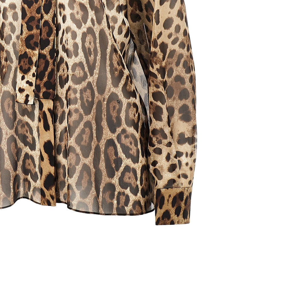 Dolce & Gabbana Silk georgette shirt with Leo print
