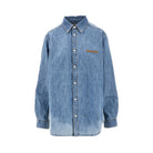 Miu Miu Logo embroidery chambray denim shirt