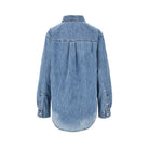 Miu Miu Logo embroidery chambray denim shirt