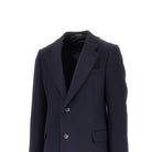 Emporio Armani Wool tricotine single-breasted coat