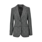 Emporio Armani Wool-blend single-breasted flannel jacket