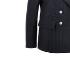 Emporio Armani Pinstriped wool-blend double-breasted jacket