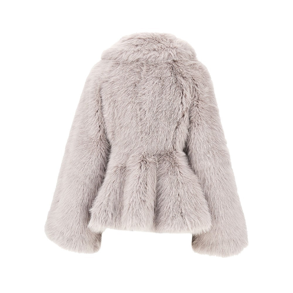 Rotate Faux fur flared jacket