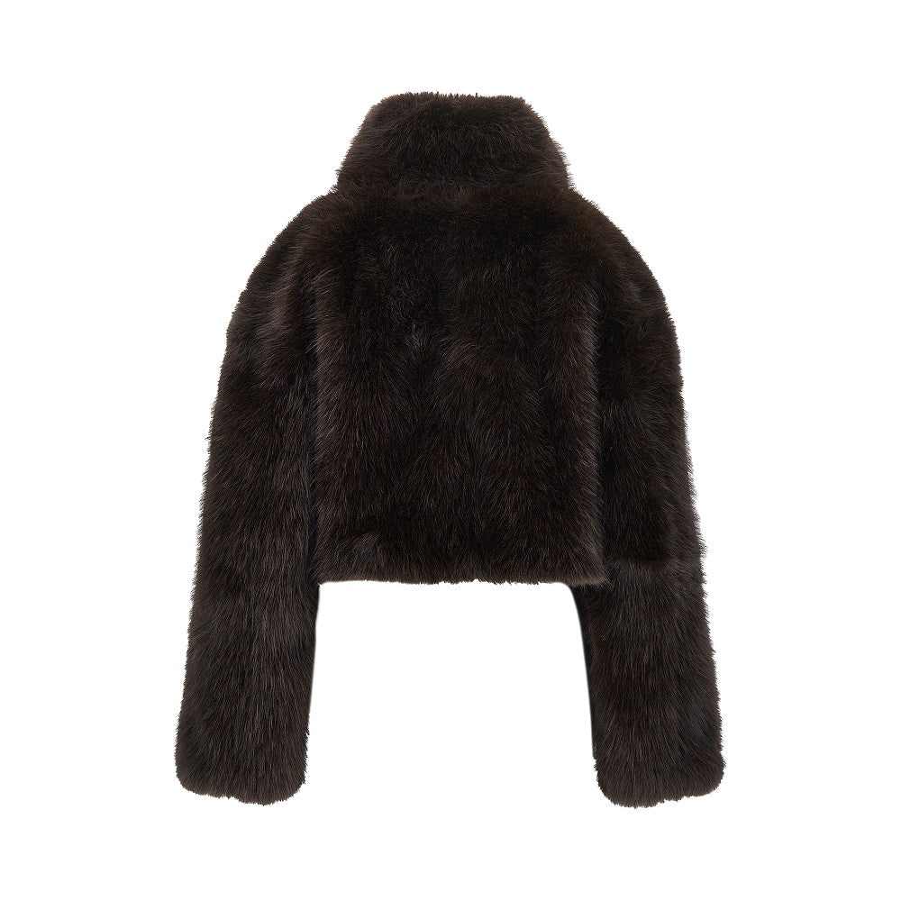 Rotate Faux fur cropped jacket