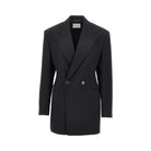Saint Laurent Pinstriped wool-blend double-breasted jacket