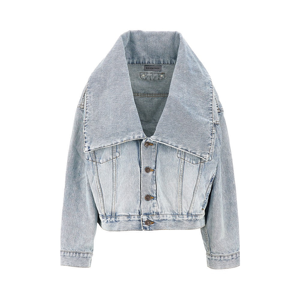Balenciaga Denim jacket with maxi collar