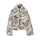 Ganni Coated fabric jacket with zebra-striped print