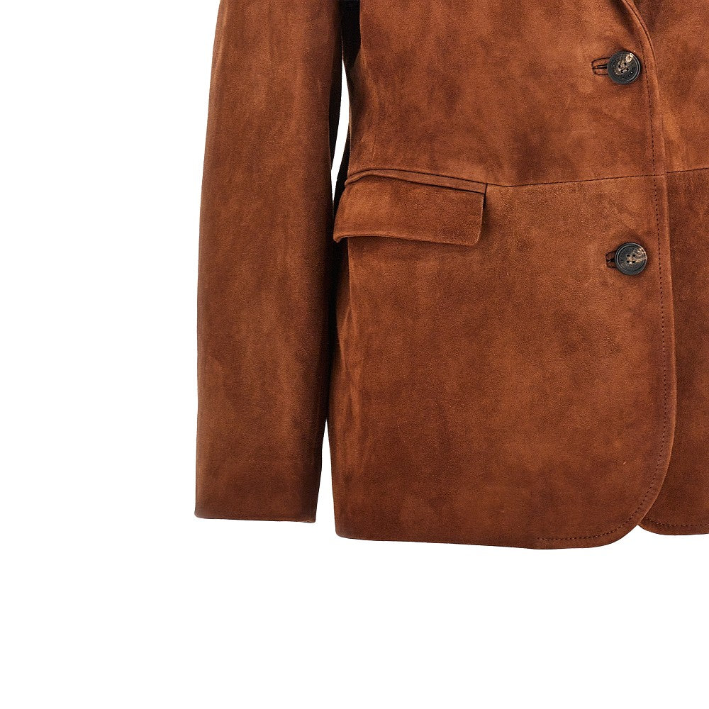 Golden Goose 'Robyn' suede leather single-breasted jacket