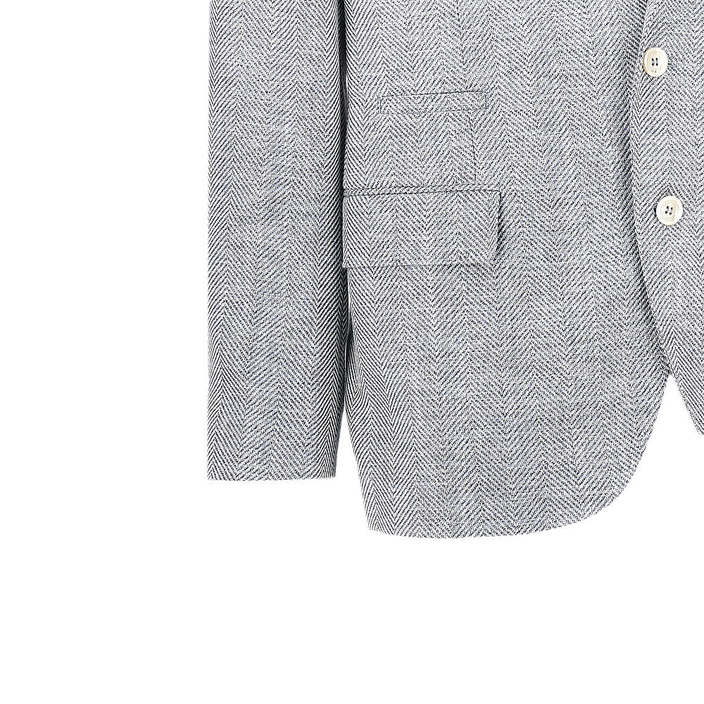 Brunello Cucinelli Chevron fabric single-breasted jacket