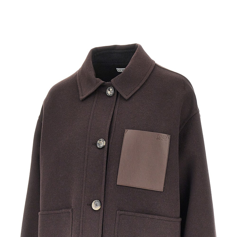 Loewe Wool and cashmere jacket with leather pocket