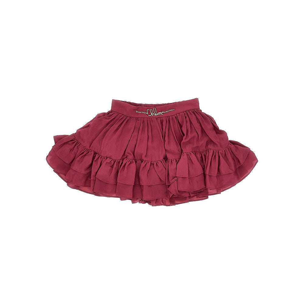 Chloé Flounced mini skirt with Chloé chain