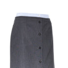 Prada Light Mohair and Chambray layered midi skirt