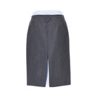Prada Light Mohair and Chambray layered midi skirt