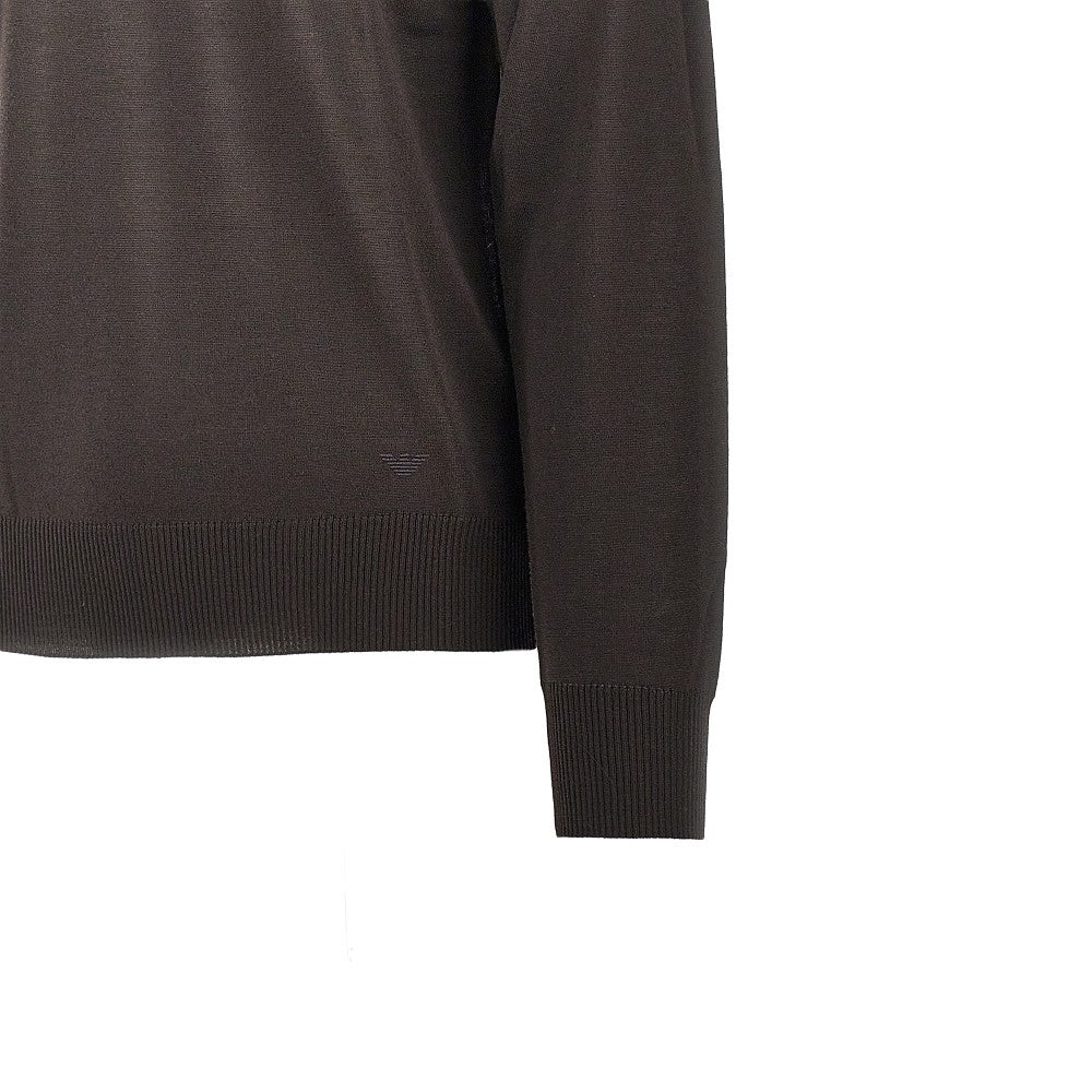 Emporio Armani Virgin wool sweater with Eagle embroidery