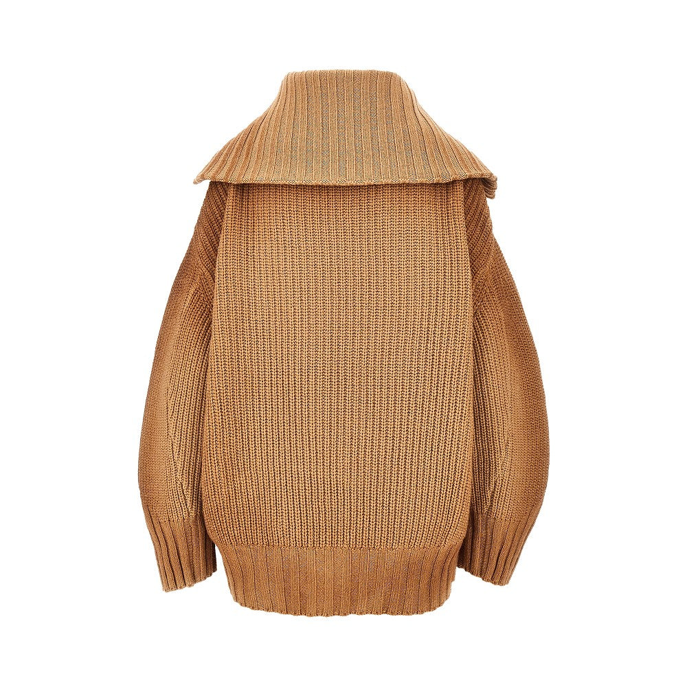 The Attico Wool and cashmere sweater with slanted zip