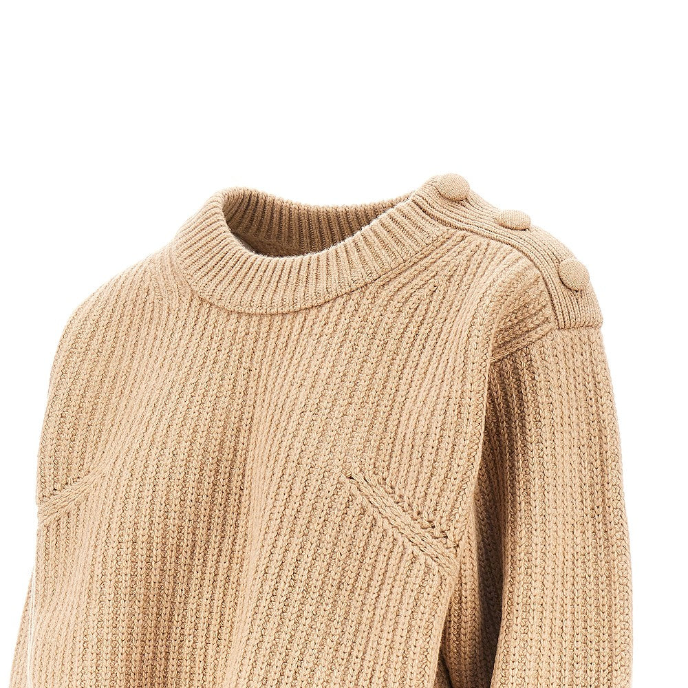 Chloé Wool and cashmere cropped sweater with lace