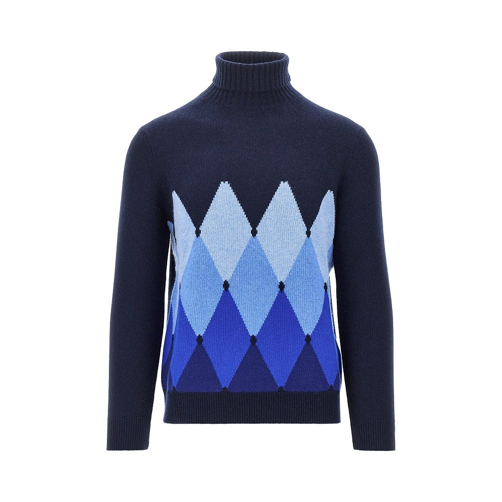 Ballantyne Diamond-shaped cashmere turtleneck sweater