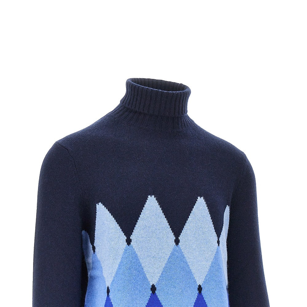 Ballantyne Diamond-shaped cashmere turtleneck sweater